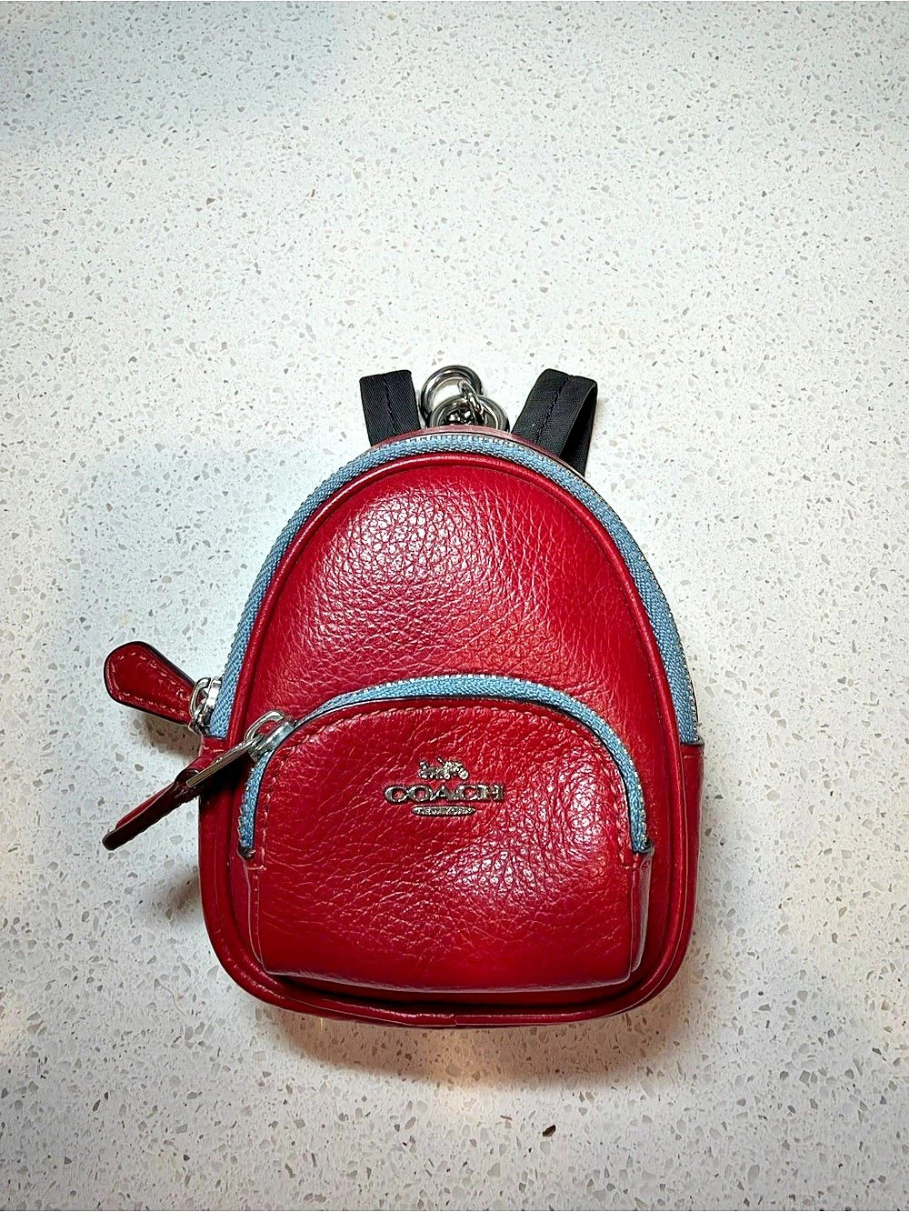 Coach Mini Court Backpack Bag Charm in Red